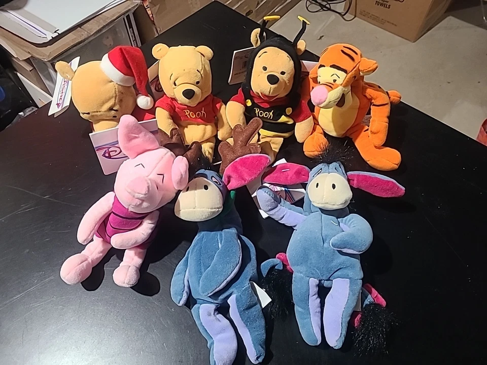 Nuevo con etiquetas Disney Store Mini Bolsa de Frijoles Peluche Winnie the Pooh Lote de 7-Nuevo-Tigger-Eeyore Foto 2 de 4