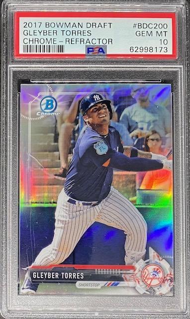 Gleyber Torres 2017 Bowman Draft Refractor #BDC200 Yankees Rookie RC - PSA 10