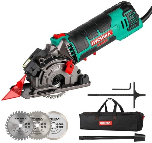 HYCHIKA Mini Circular Saw Laser Hand 