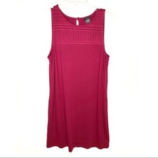 Ann Taylor Sleeveless Shift Dress Lace Raspberry M