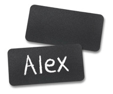 Chalkboard Reusable Blank Name Tags, ID Badges - 1.5" x 3" - Pack of 10 or 25