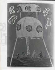 1977 Press Photo An artwork of Oakhurst School student David Nugent - lra71107