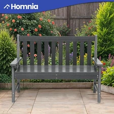 Outdoor Garden Bench Polyethylene Heavy Duty Patio Park Curved Seat Bench Porch