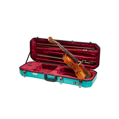 Crossrock Länglicher Koffer für 4/4 Violine in voller Größe-Mintblau