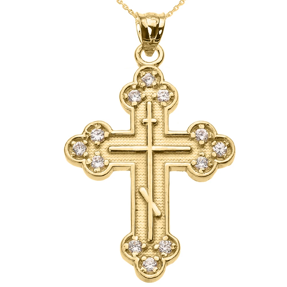 Orthodox cross sale pendant gold