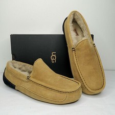 UGG Men's Ascot Wool Lined Slipper Size US 12 Brown / Navy New In Original Box