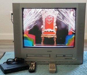 Sansui Tv Dvd Vhs Combination W Remote Converter Box Works Clean Ebay