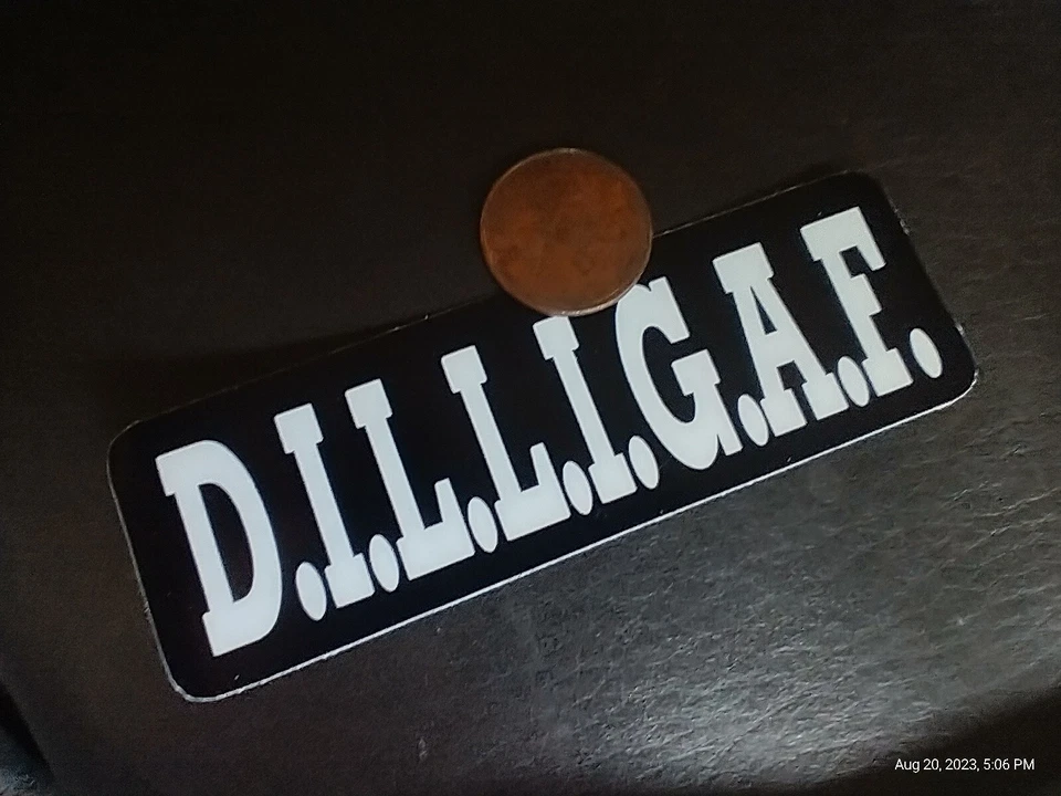 Small Hand made Decal sticker DILLIGAF D.I.L.L.G.A.F. - Image 2 of 3