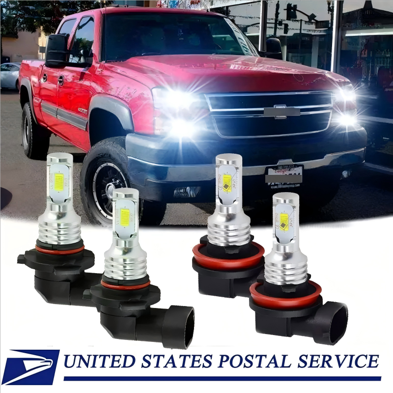Combo LED Headlight Kit For Silverado 1500 2007-2015 – 4 Bulbs, Hi/Lo Beam, 6000K White