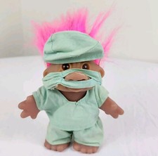 Russ Troll Doll Surgeon Doctor with Pink Hair Toy Doll Mask Scrubs Vintage