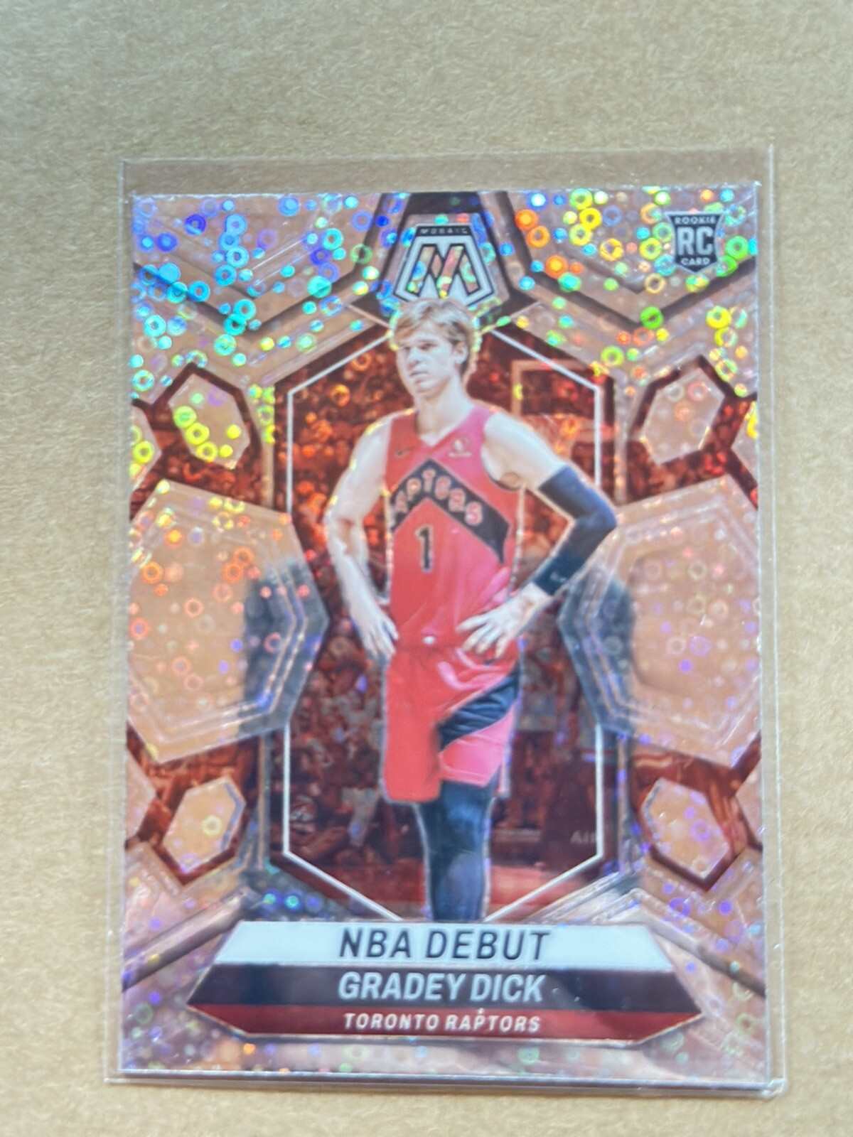 Gradey Dick 2023-24 Panini Mosaic Fast Break Silver Prizm Debut RC Raptors M10