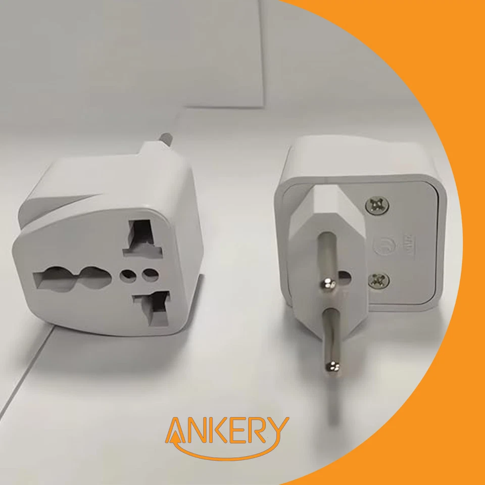 2x EU Stecker Adapter Reisestecker Tragbar Reiseadapter Steckdose 250V10A - Bild 2 von 4