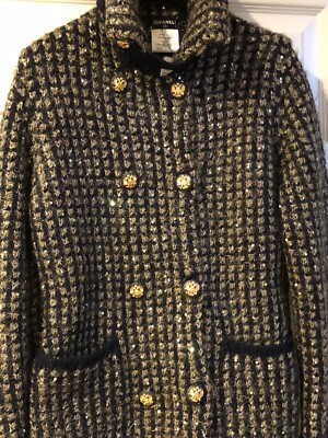 CHANEL VINTAGE 09A PARIS-MOSCOW NEW TWEED NAVY GOLD JACKET