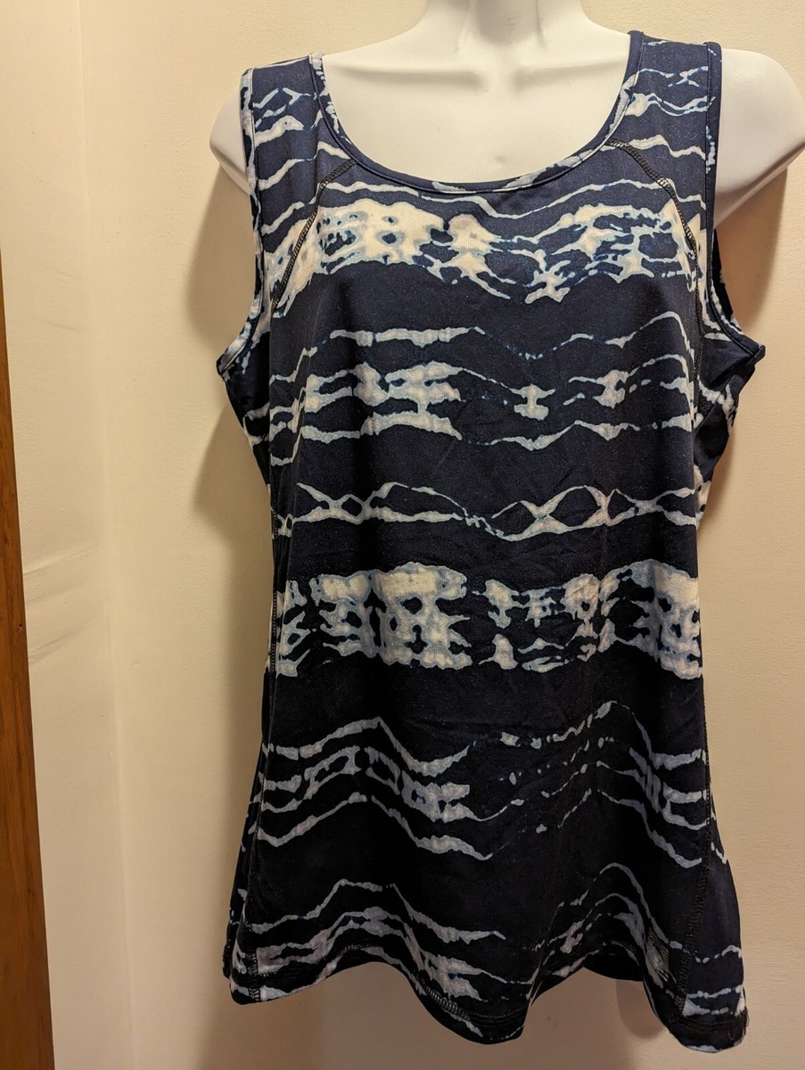 Anne Klein Sport Women's Medium Blue Stretch Sleeveless Athletic Tank