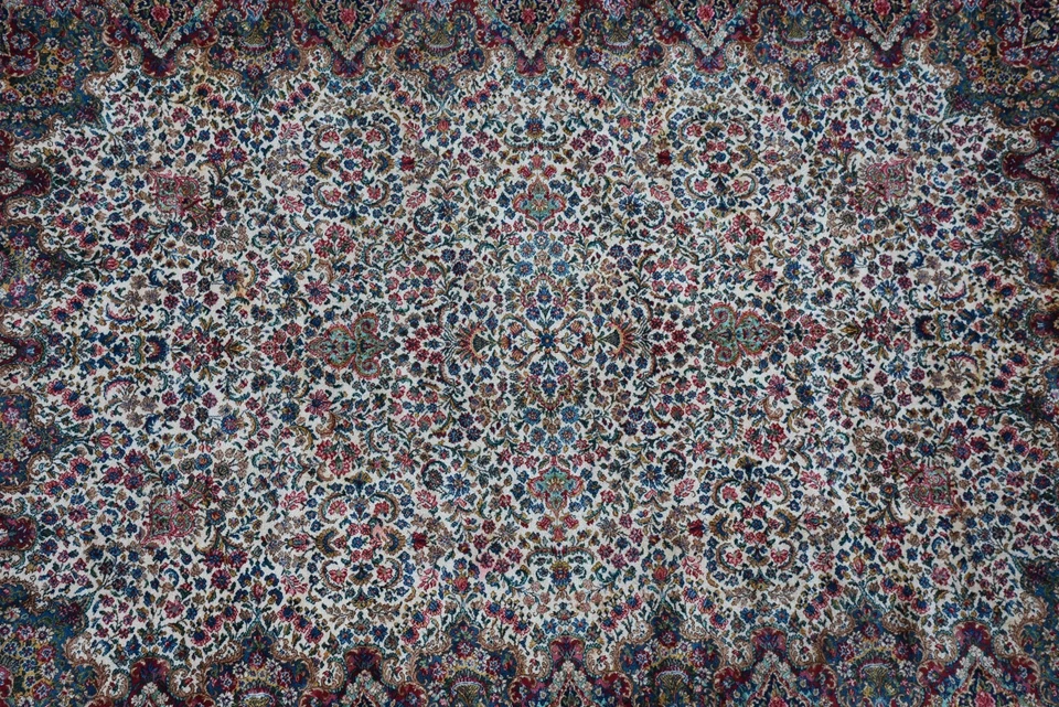 KARASTAN 700-742 Floral Kirman Rug WOOL Pile Made in USA 10x14 Nice #Kar1410 - Image 3 of 4
