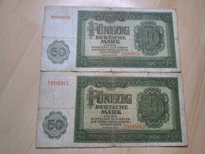 DDR 1948 50 Mark Banknote Geldschein Ostmark East German Empire Berlin Wall