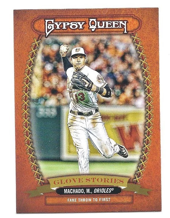 2013 Topps Gypsy Queen MANNY MACHADO, RC #85 and Glove Stories #GS-MM - Image 3 of 4