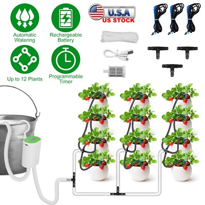 Automatic Watering System Kit w/ Timer Pump Device Plant Watering Timer Portable