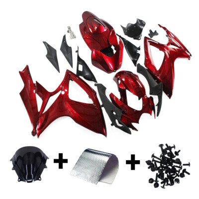 Fairings Shell for Suzuki K6 GSXR600 GSXR750 2006 2007 Bodywork Candy Red Black