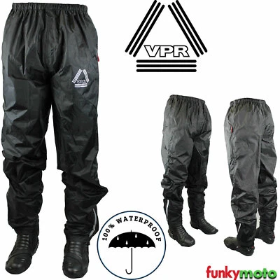 MOTO PANTALON IMPERMEABLE COUPE-VENT UNISEXE SUR PANTALON PLUIE MARCHE RANDONNEE - Photo 1/4