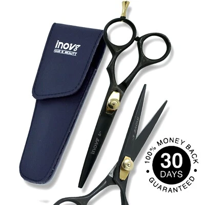 ATOZ SCISSORS PRO SCHWARZE FRISEURSCHERE BARBER SALON HAARSCHNEIDE RASIERER SCHERE + ETUI