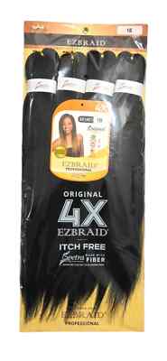 EZBraid Hair Extension 20'' 1B Antibacterial Pre-Stretched NEW