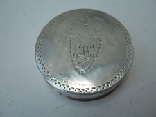 Antique George III Sterling Silver Patch Box / Counter / Gaming Token Box
