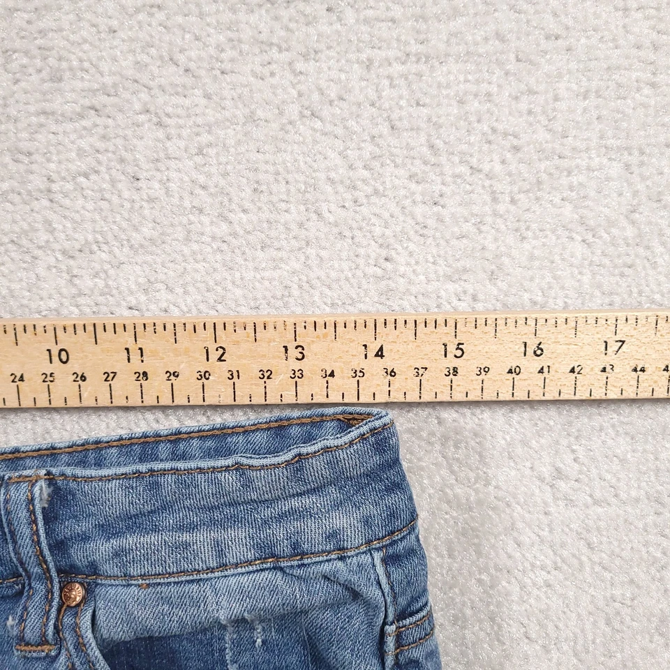 Pantalones Cortos Celebrity Rosa Corte Para Mujer Talla 7/28 Azul Tiro Medio Dobladillo Crudo Foto 4 de 4