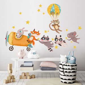 R00502 Wall Stickers Adesivi Murali Camerette Animali Giungla 30x120 Cm Ebay