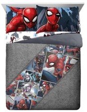 Spider-Man "Grunge Grey" Kids Reversible Queen Bed Set-W1874779052, W7597823322