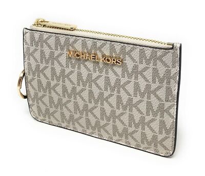 Michael Kors Jet Set Travel Small Leather Top Zip Coin Pouch With