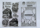 Set of 2 craft clear birthday acrylic stamps cardmaking free postage