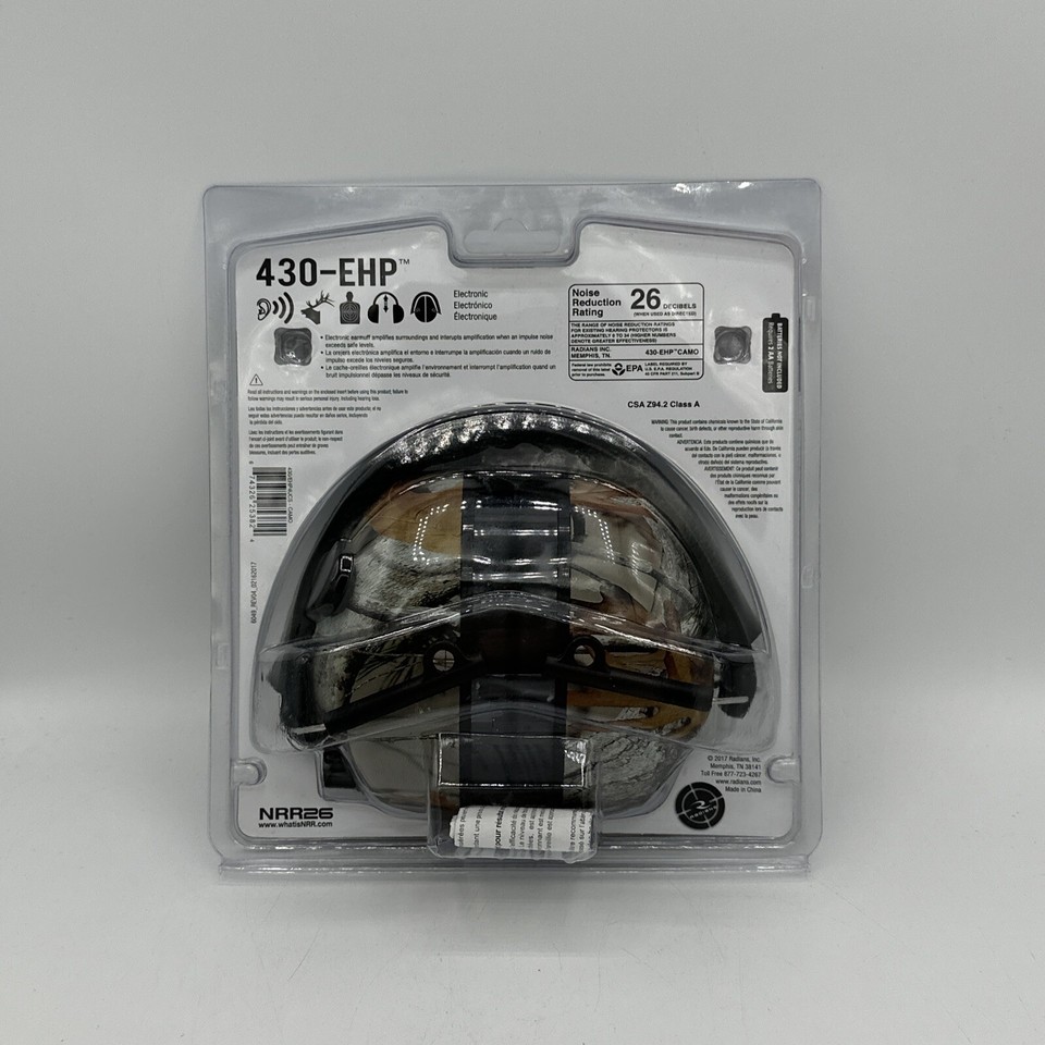 Radians Electronic Ear Muff Camo Colored NRR22 Battery Life 200 Hrs 430EHP4UCS eBay