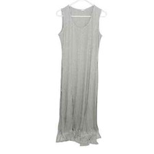 Venus maxi dress gray scoop neck size medium sleeveless stretch slits casual c