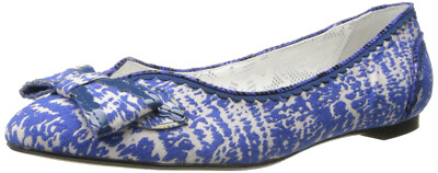 Poetic Licence Shoes Get Ready Royal Blue Dress Ballet Flats Slip On 6.5 Bow NIB