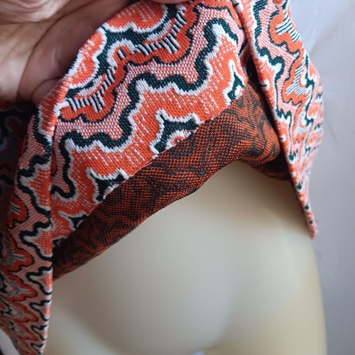 1OF1 Women's Medium Vintage Hippy Top Zigzag Tunic Puff Sleeves Keyhole Neckline - Picture 6 of 8