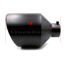 4 X 10- 15 Long Rolled Edge 20 Stainless Steel Exhaust Pipe Tip Diesel