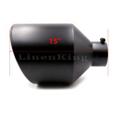 4'' x 10''- 15'' Long Rolled Edge 20° Stainless Steel Exhaust Pipe Tip Diesel