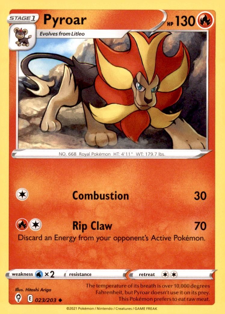 Pyroar 023/203 Uncommon Evolving Skies Pokemon Near Mint