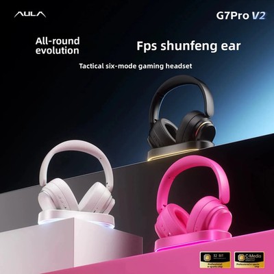 AULA G7 Pro V2 6-Mode Bluetooth Gaming Headset 2000mAh Type-C with Charging Base