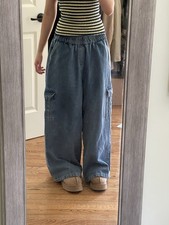 Blue cargo denim jeans, Streetwear, Casual Dailywear