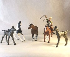 Vintage Safari Horses And Papo Horse Roper Figurine Lot 1997-2004 Lot of 6