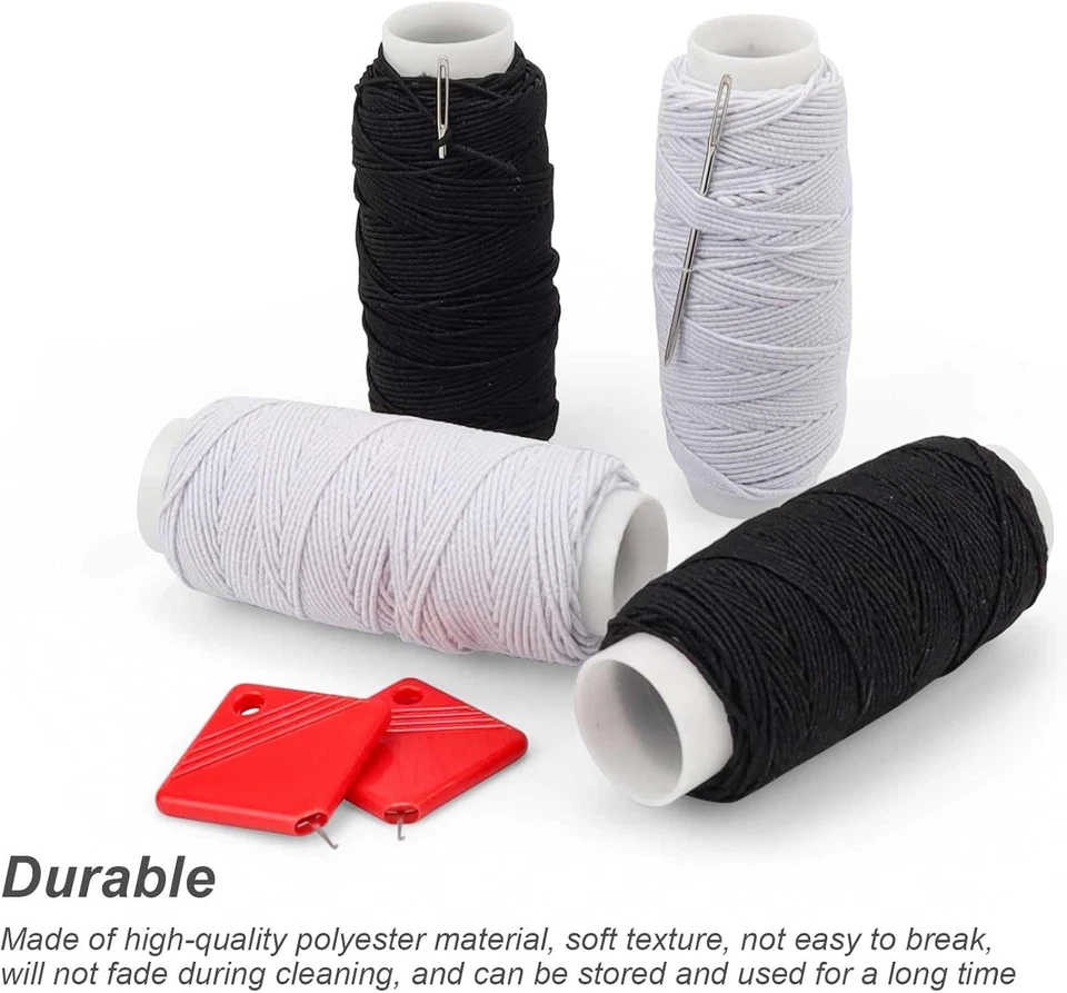 Filo Da Cucire Elastico, 6 Tomi, Filo Cucito, Macchina Da Cucire Con Infila Ago  - Immagine 4 di 4