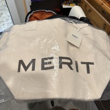 MERIT Beauty NWT The EVERYTHING XL Canvas Tote Bag 23”W x 12”H Sealed