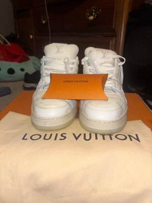 Louis Vuitton Trainer Men's White Low Top Lace Up Sneakers Wide Fit