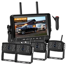 7" DVR Monitor 1080P Wireless RV Backup Camera Front Rear View for Truck Trailer