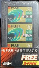 FujiFilm Pro VHS-C Premium Blank Camcorder Tapes 3 Pack TC30 NEW Sealed