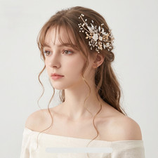 Floral Rhinestone Headband Wedding Party Headpiece Floral Branch Design