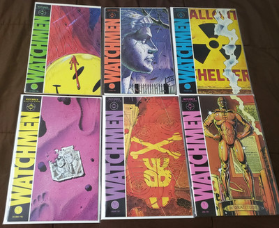 Watchmen 1 2 3 4 5 8 F to VF/NM Run Set Lot 1986 DC Alan Moore 1st Print
