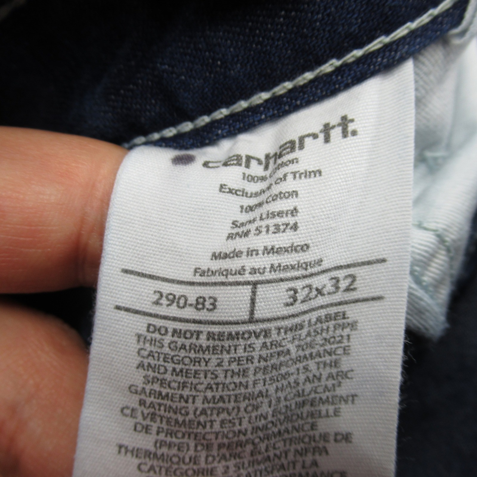 Carhartt FR Jeans Mens 32x32 Blue Flame Resistant Cat 2 Twill WDFR Denim Boot thumbnail 5